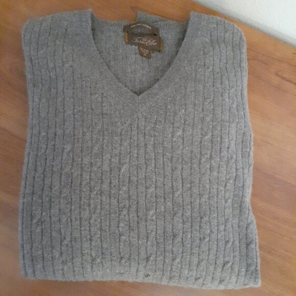 Tasso Elba Cashmere Cable Knit Sweater - Picture 4 of 11